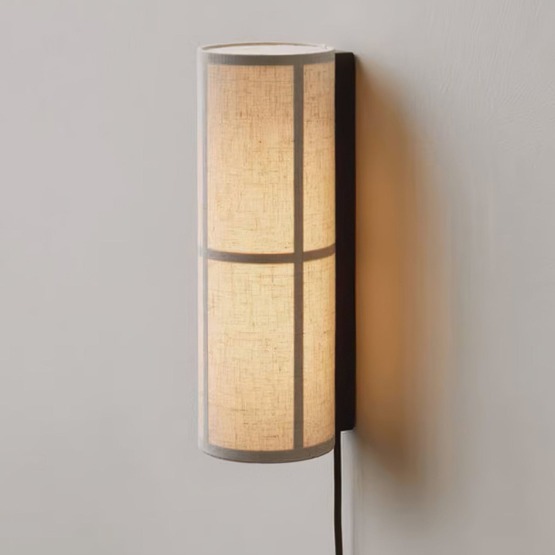 Ivoren Cylinder Nordic Art Plug-in Fabric Wall Lamp-Neutral Decor