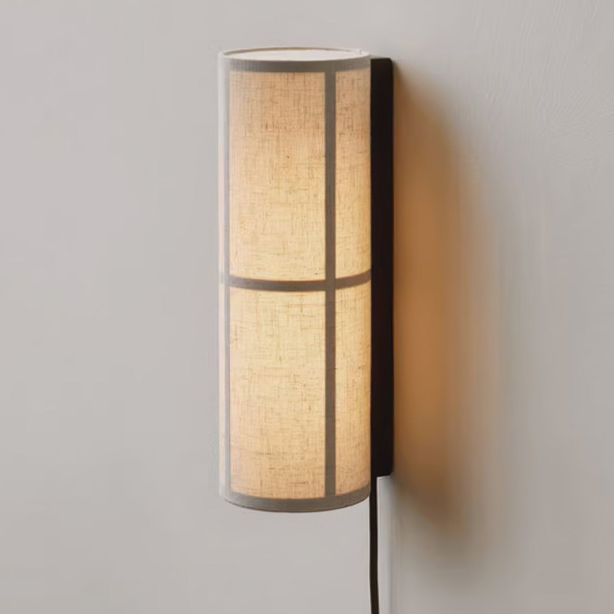 Ivoren Cylinder Nordic Art Plug-in Fabric Wall Lamp-Neutral Decor