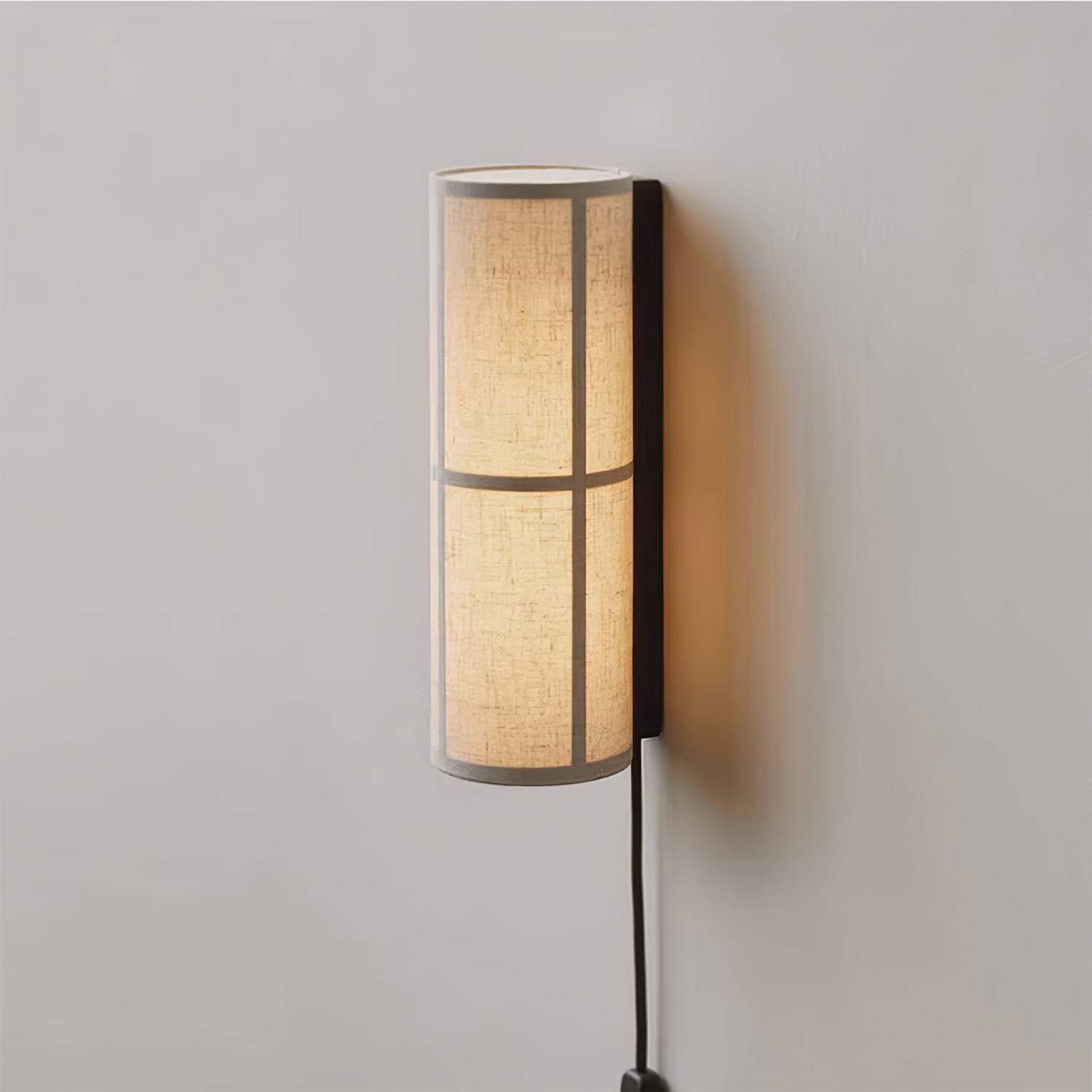 Ivoren Cylinder Nordic Art Plug-in Fabric Wall Lamp-Neutral Decor