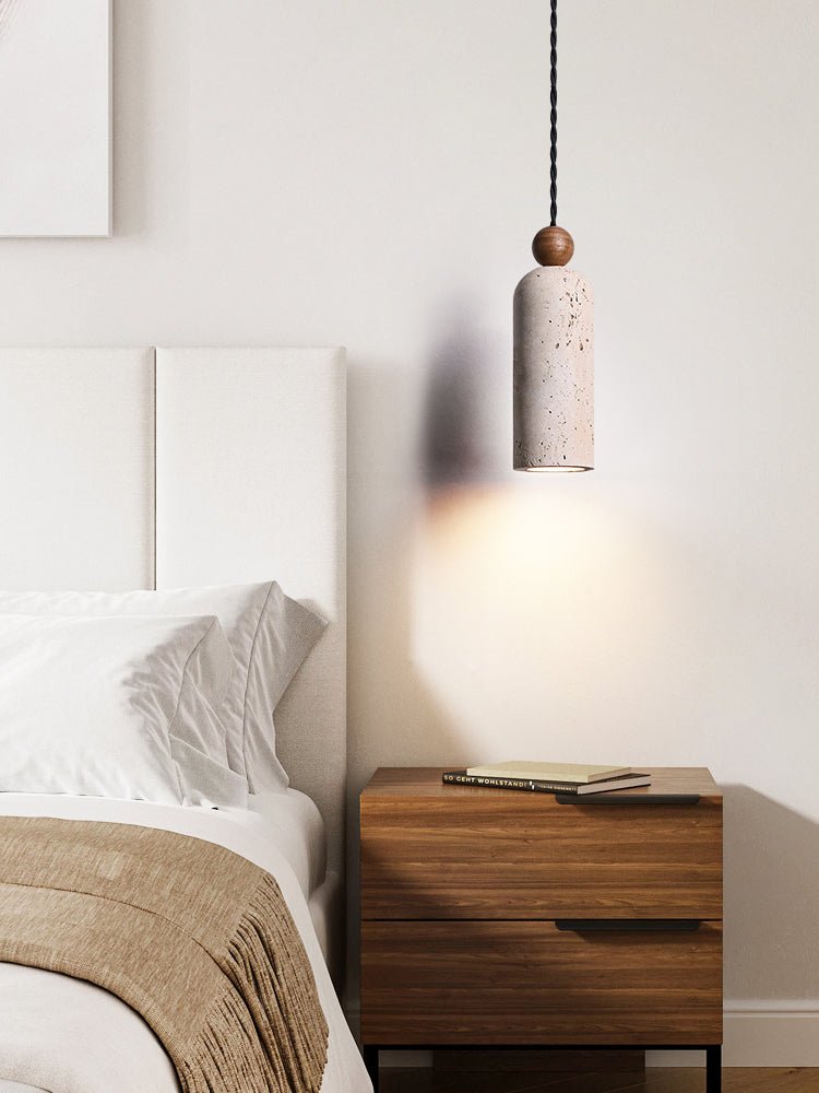 Cylinder Wood Bead Pendant Light-Neutral Decor