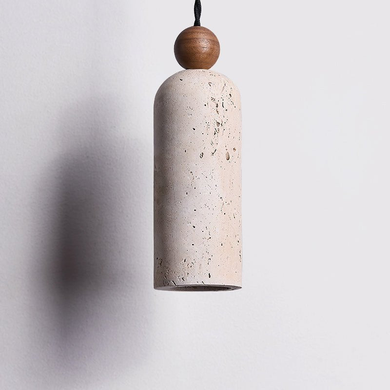 Cylinder Wood Bead Pendant Light-Neutral Decor