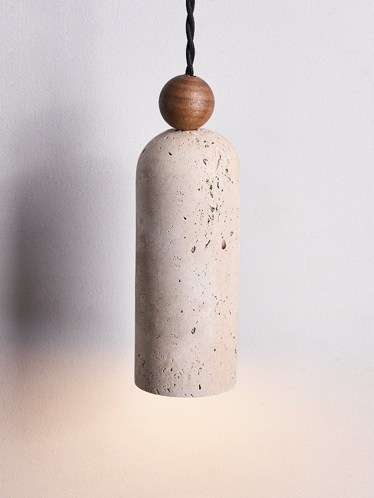 Cylinder Wood Bead Pendant Light-Neutral Decor