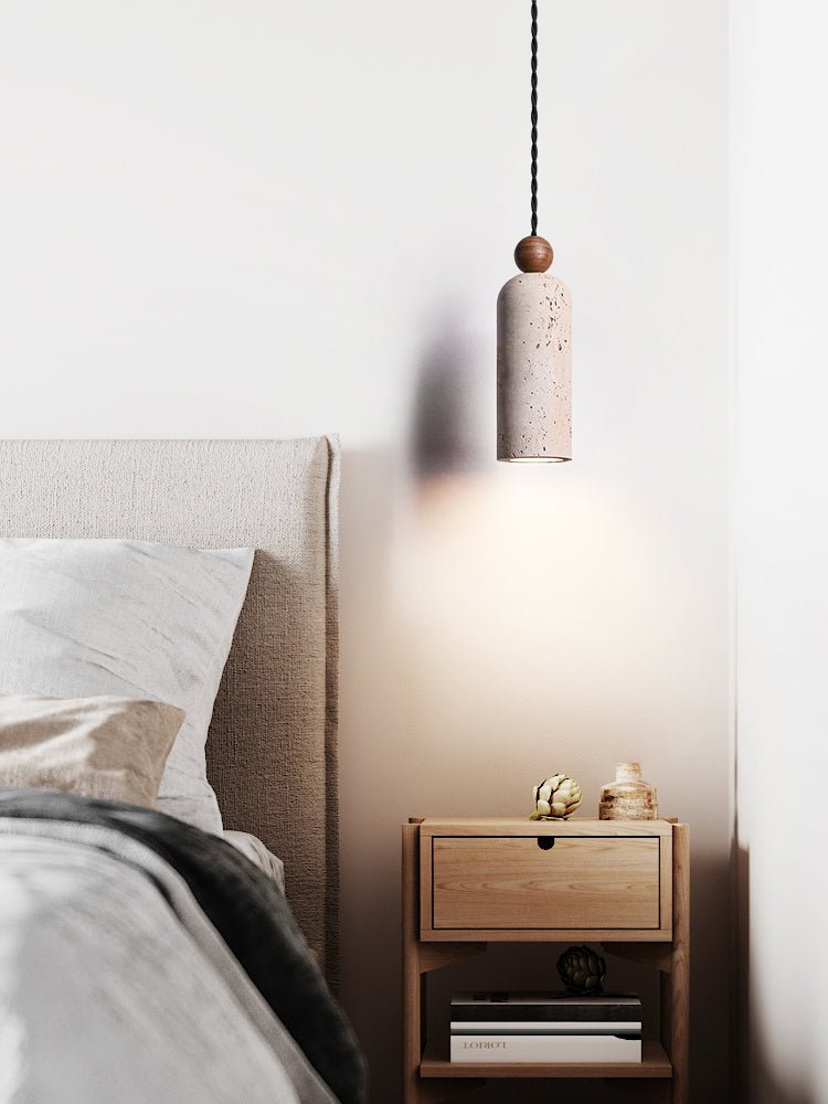 Cylinder Wood Bead Pendant Light-Neutral Decor