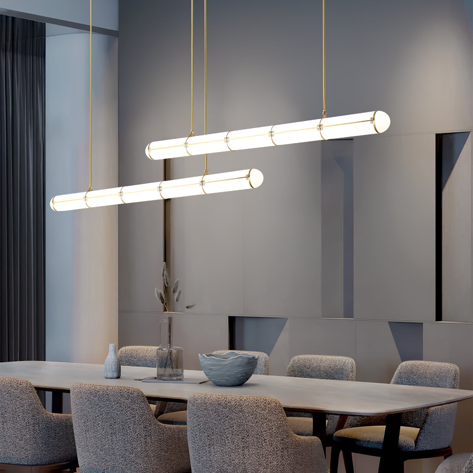 Lustra Pendant Light Cylindrical Endless Dining-Neutral Decor