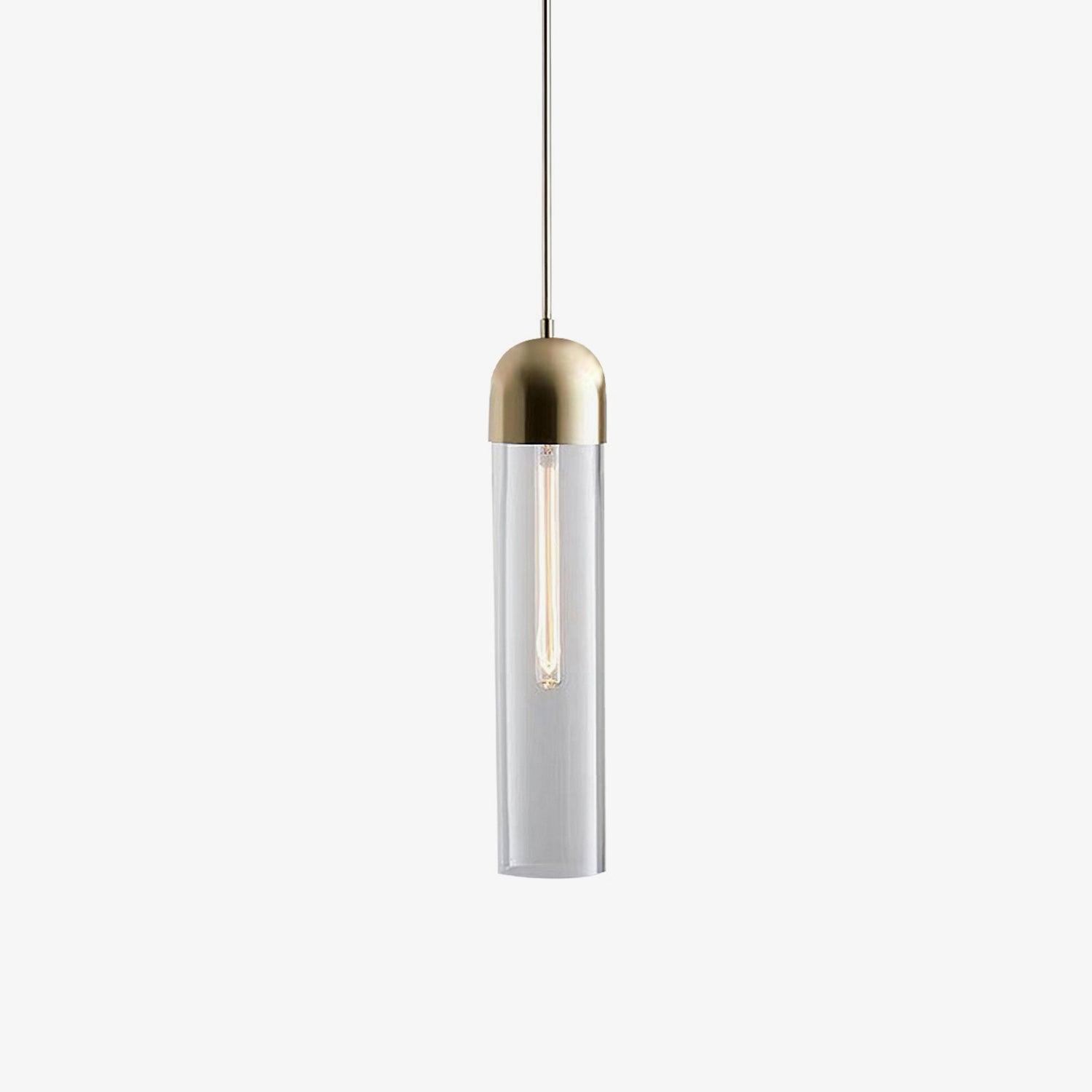 Eurcara Modern Minimalist Cylindrical Shape Glass Pendant Light-Neutral Decor