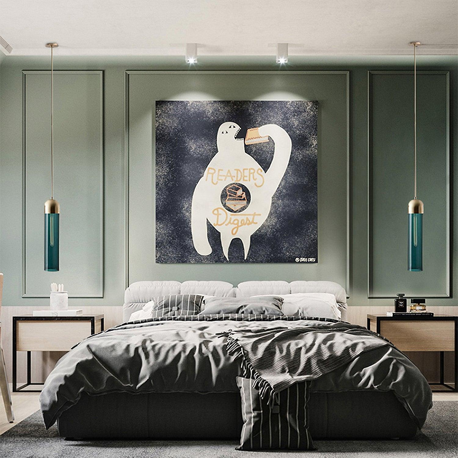 Eurcara Modern Minimalist Cylindrical Shape Glass Pendant Light-Neutral Decor