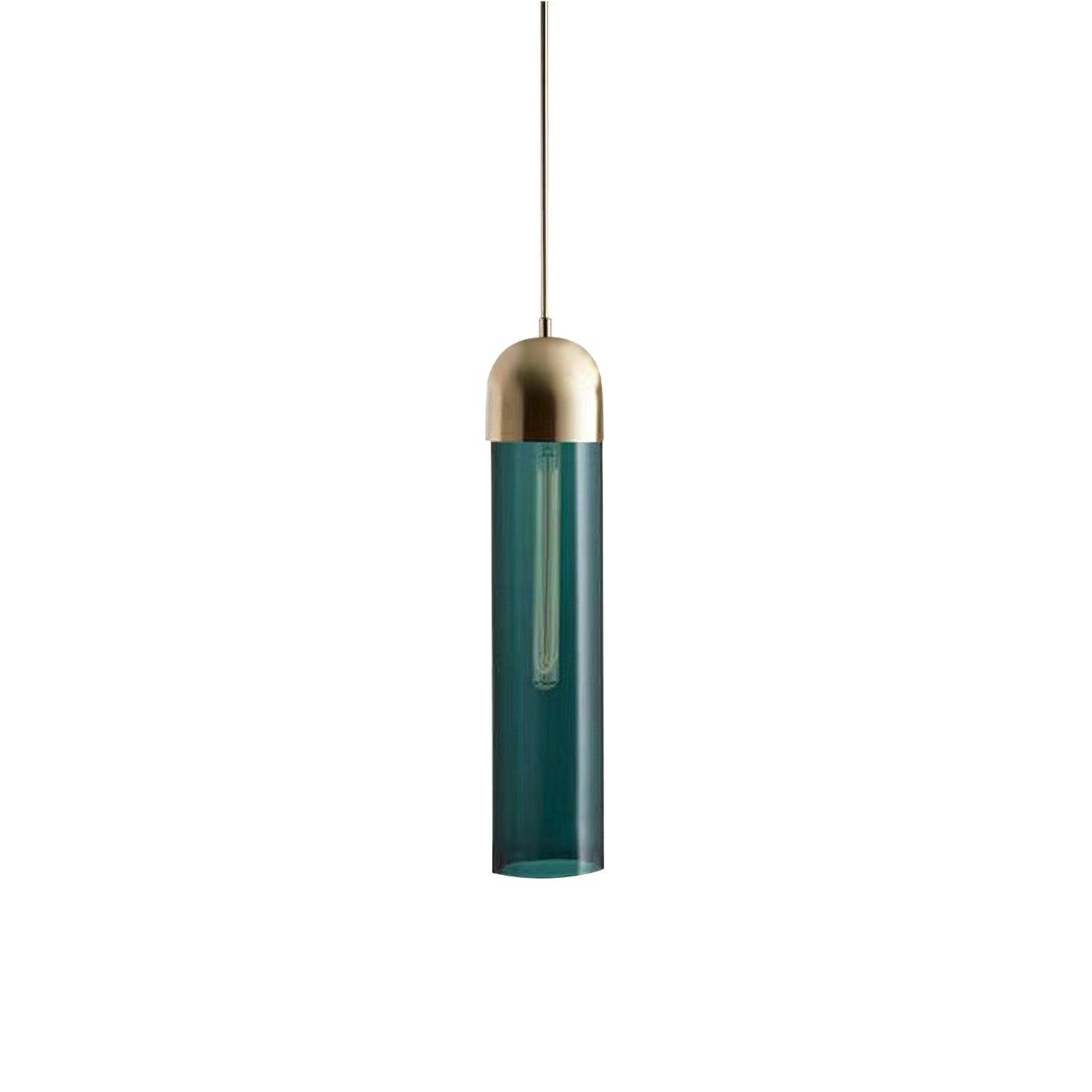 Eurcara Modern Minimalist Cylindrical Shape Glass Pendant Light-Neutral Decor