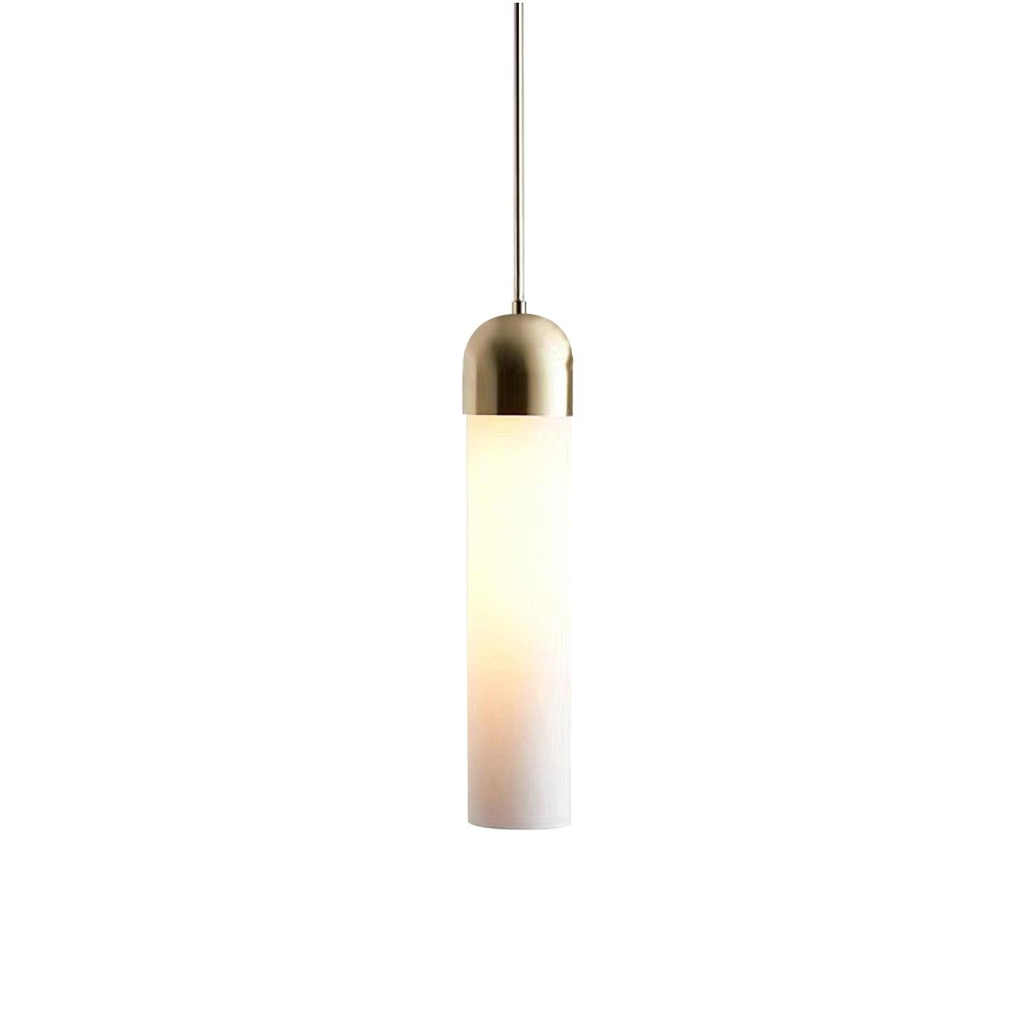 Eurcara Modern Minimalist Cylindrical Shape Glass Pendant Light-Neutral Decor