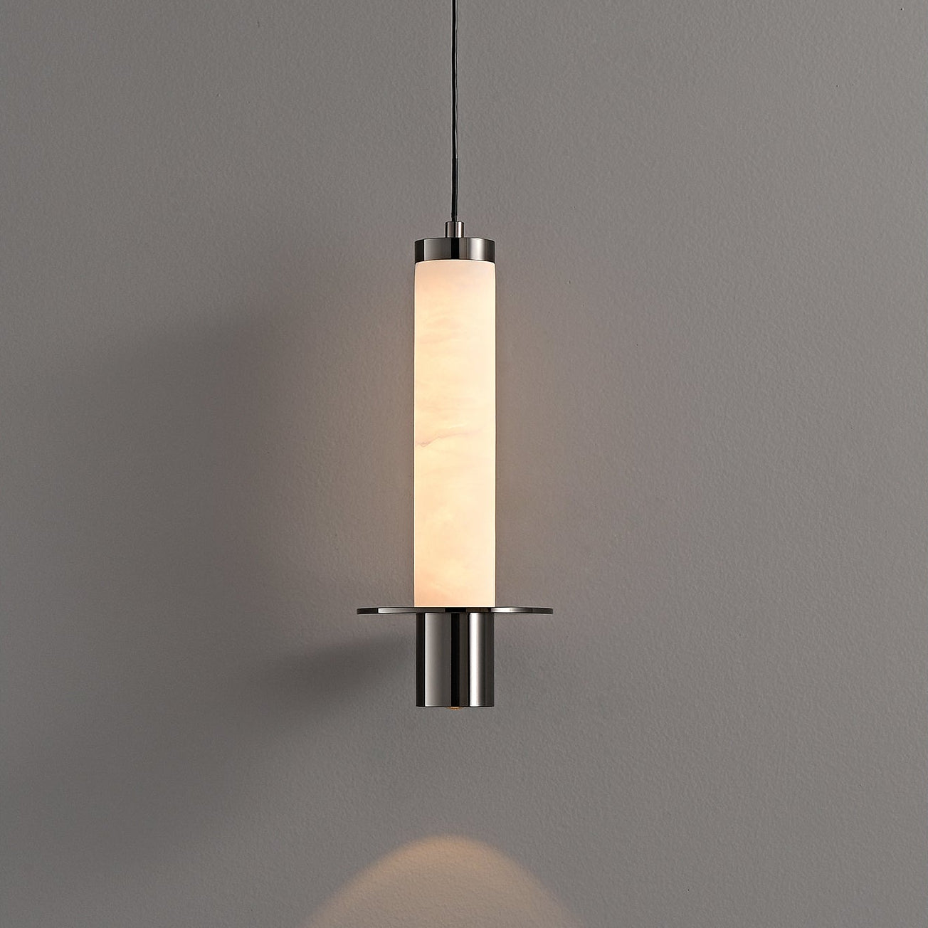 Lyra Slim Alabaster Cylindrical Pendant Lamp-Neutral Decor