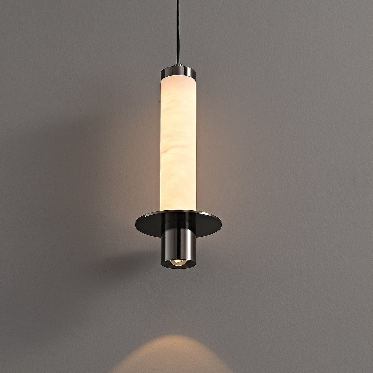 Lyra Slim Alabaster Cylindrical Pendant Lamp-Neutral Decor