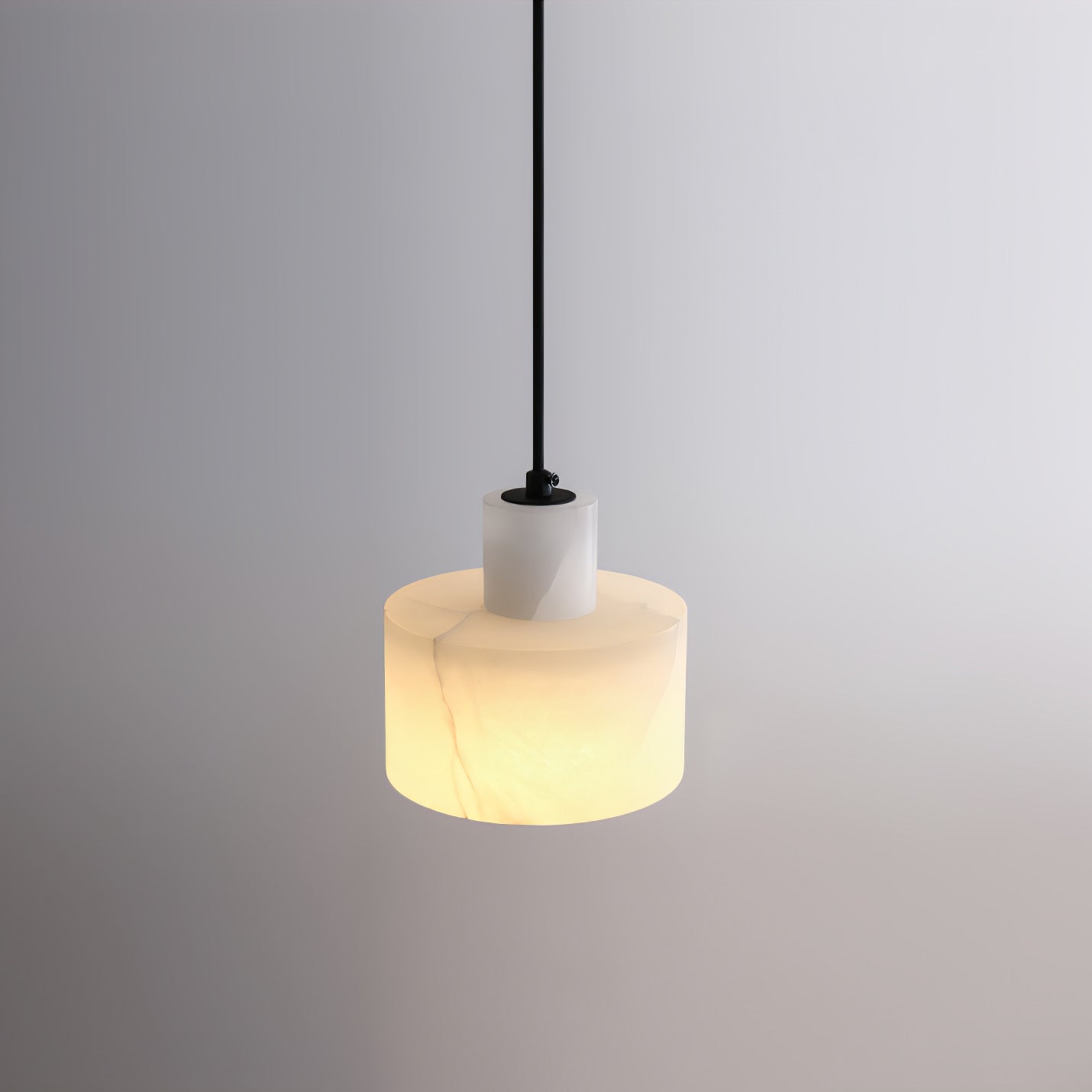 Alabaster Pendant Lgiht Dual Cylindrical-Neutral Decor