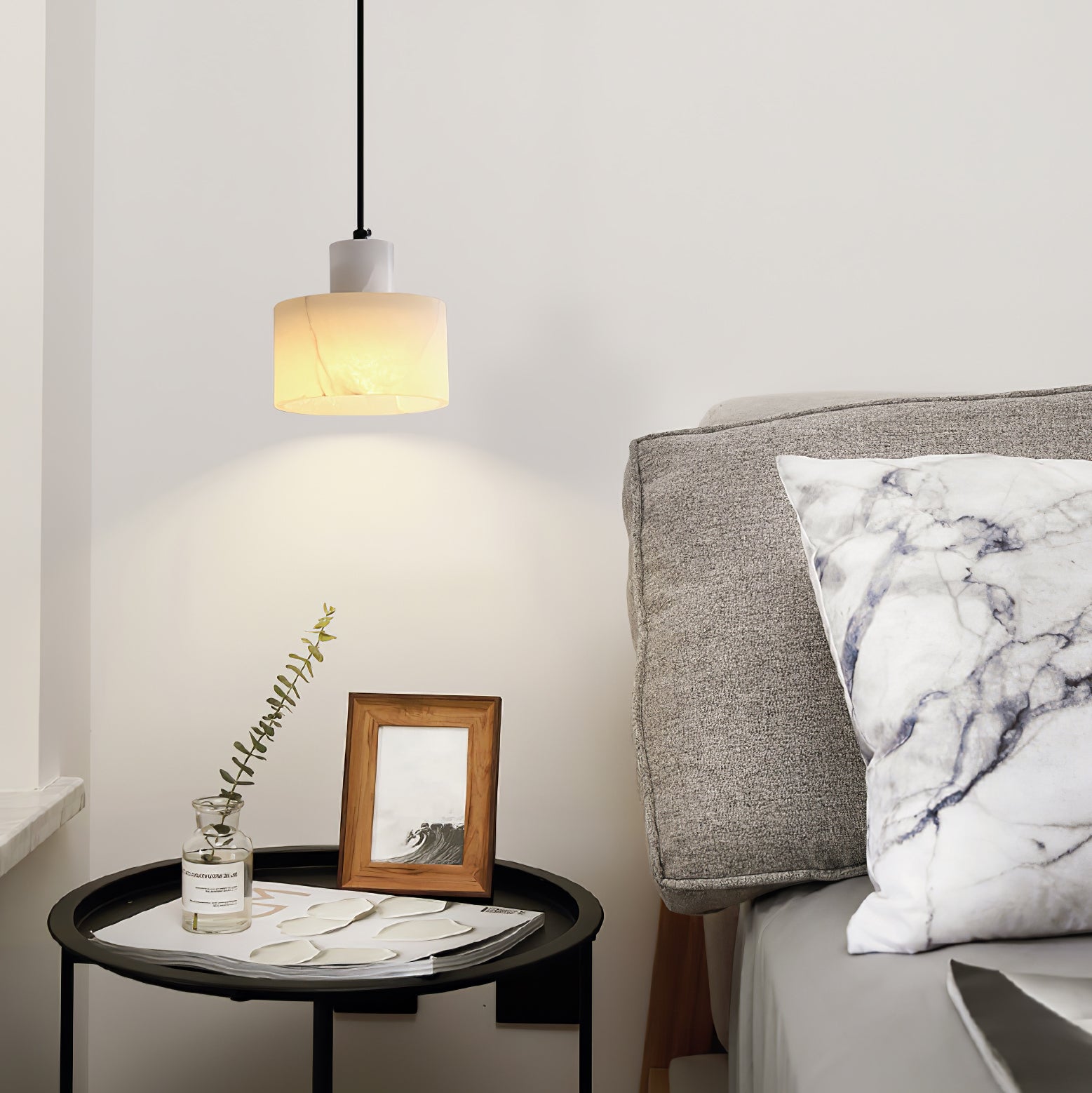 Alabaster Pendant Lgiht Dual Cylindrical-Neutral Decor