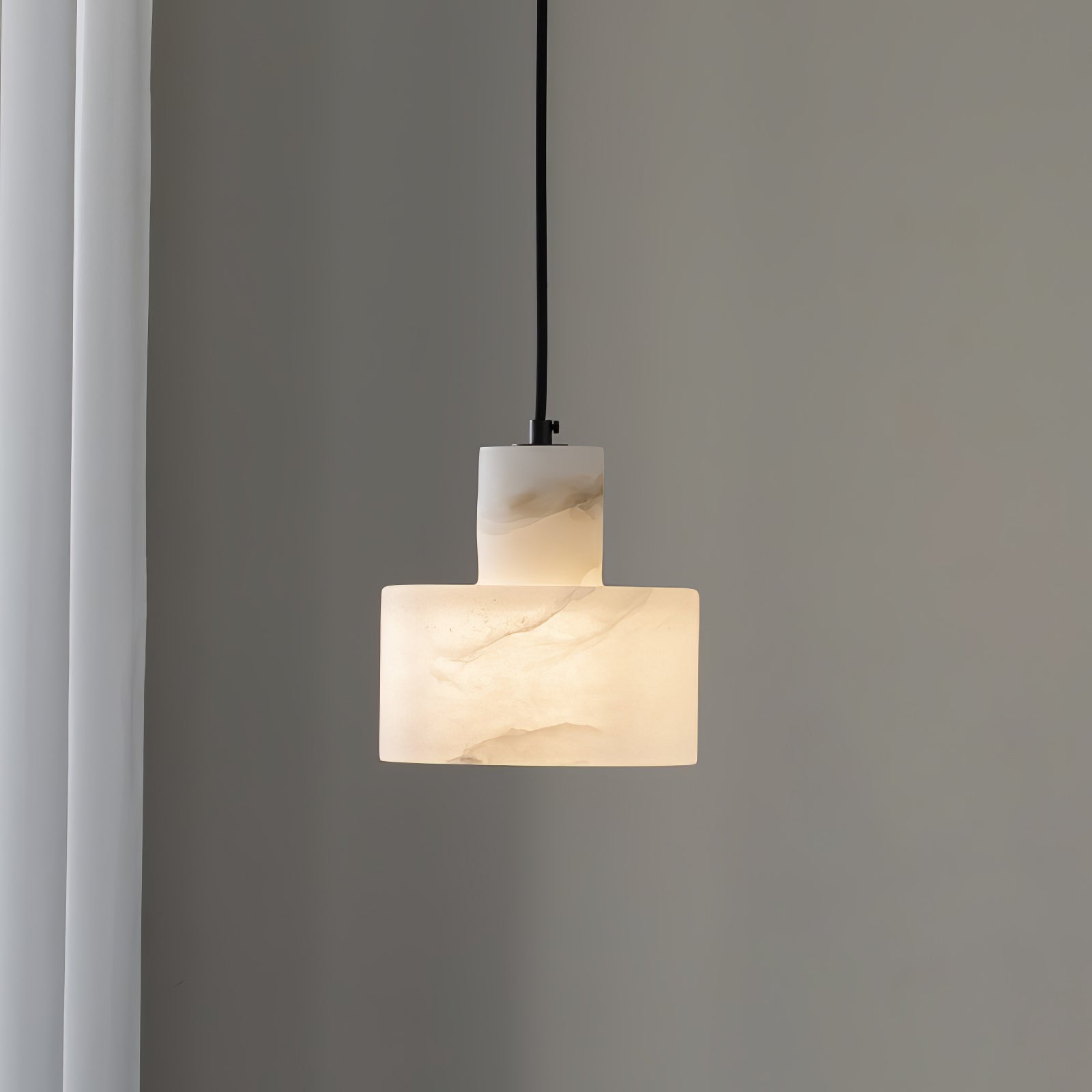 Alabaster Pendant Lgiht Dual Cylindrical-Neutral Decor