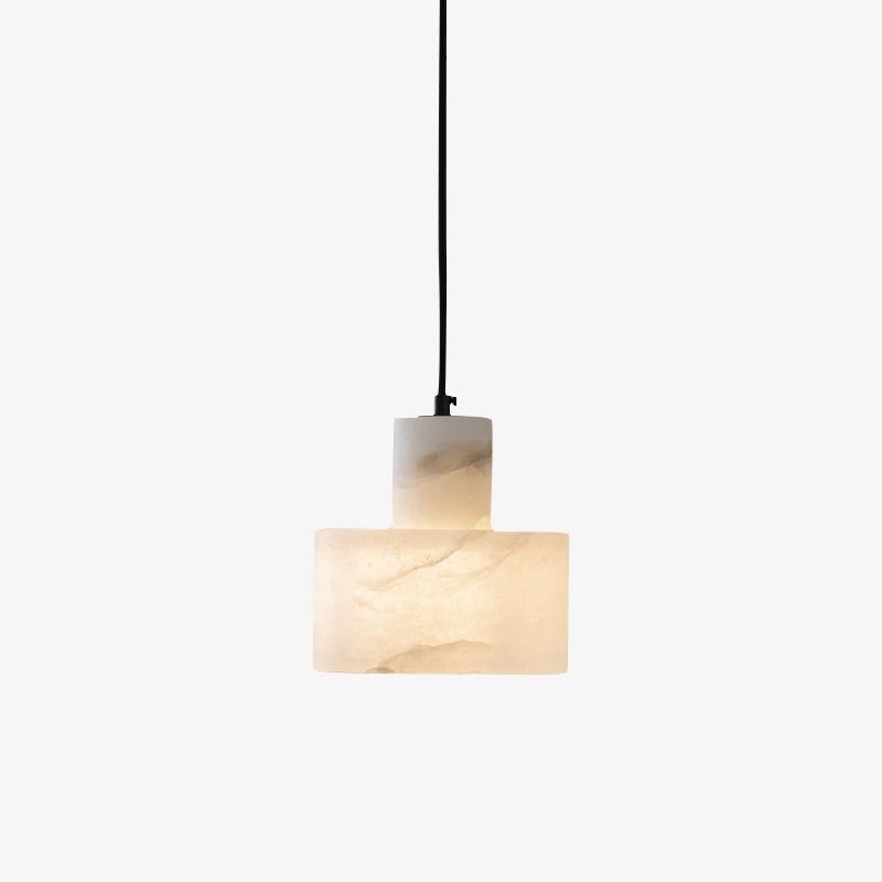 Alabaster Pendant Lgiht Dual Cylindrical-Neutral Decor
