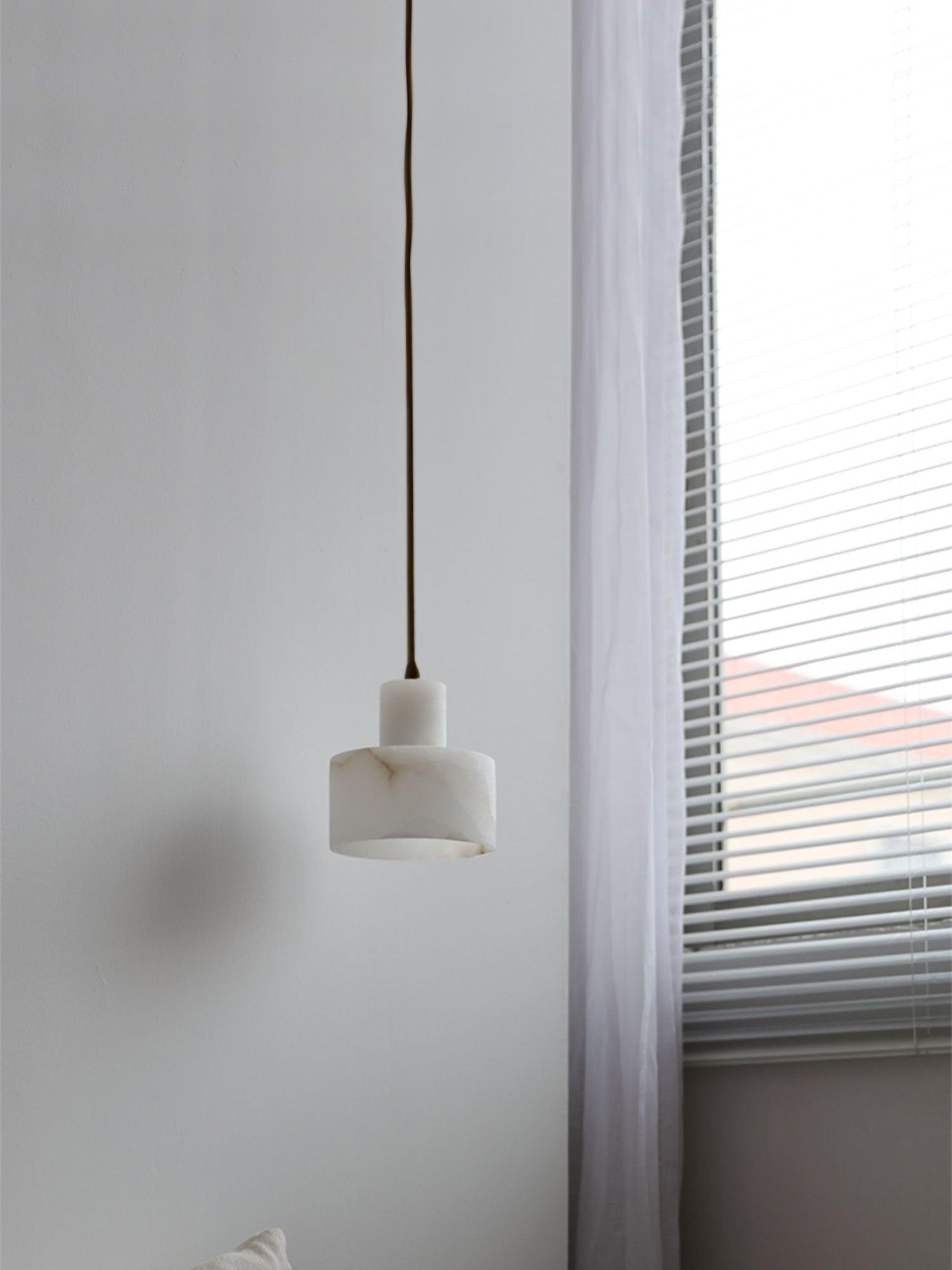 Alabaster Pendant Lgiht Dual Cylindrical-Neutral Decor
