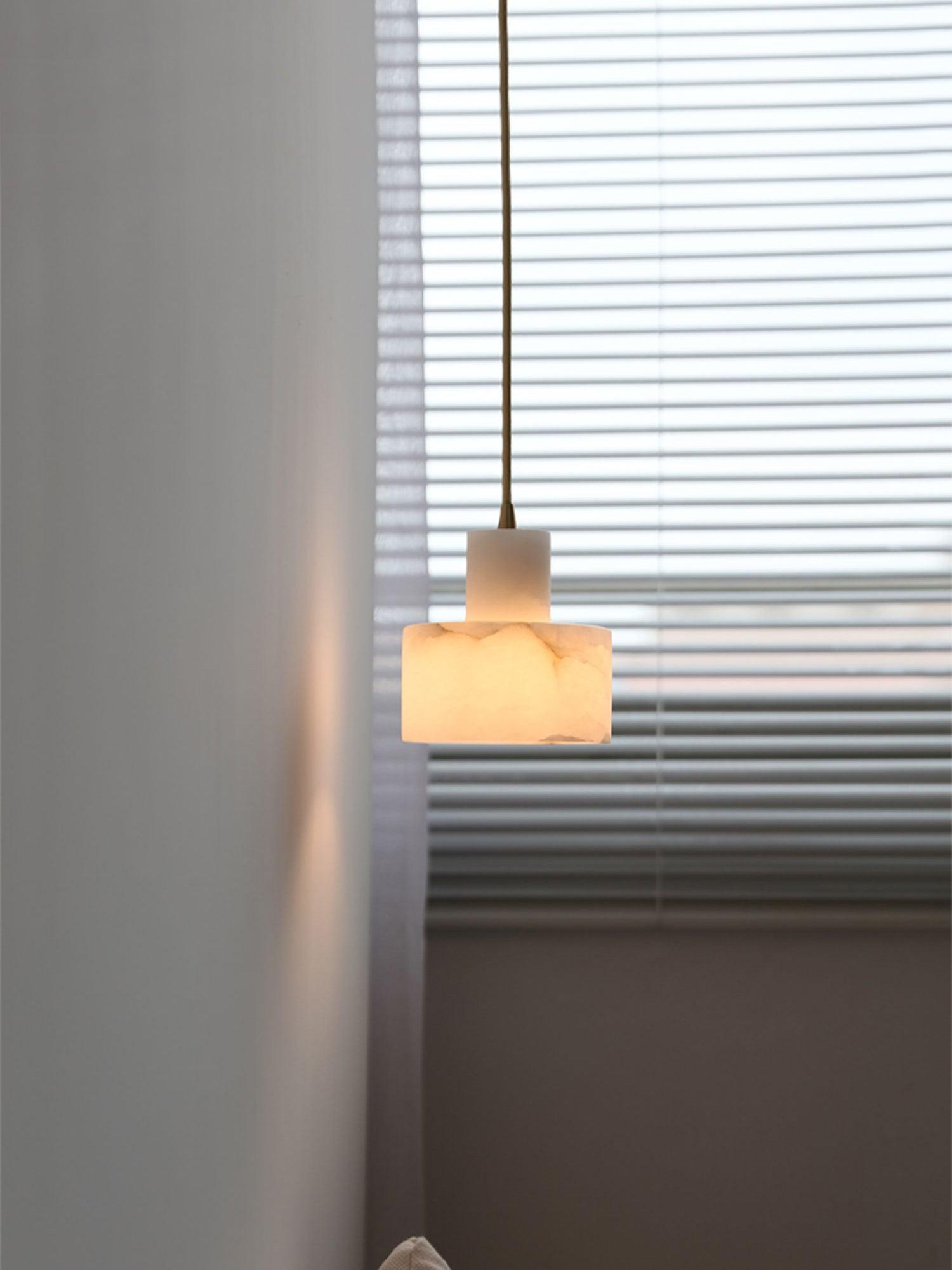 Alabaster Pendant Lgiht Dual Cylindrical-Neutral Decor