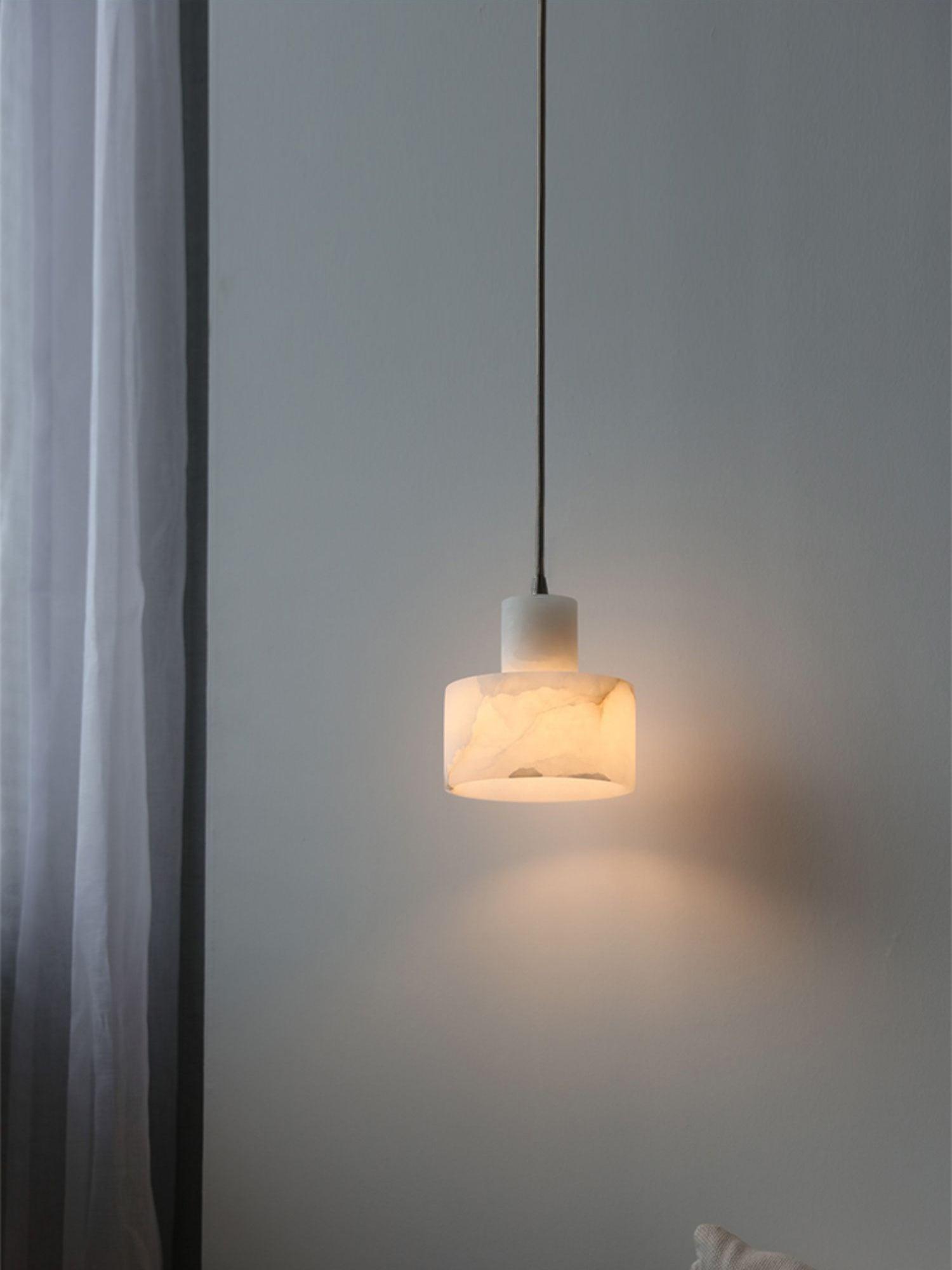 Alabaster Pendant Lgiht Dual Cylindrical-Neutral Decor