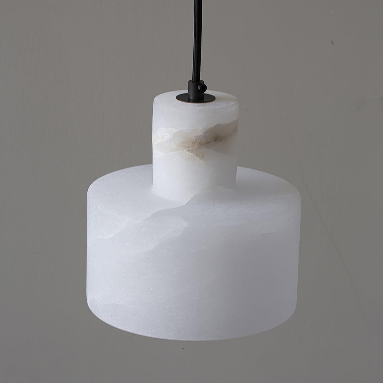 Alabaster Pendant Lgiht Dual Cylindrical-Neutral Decor