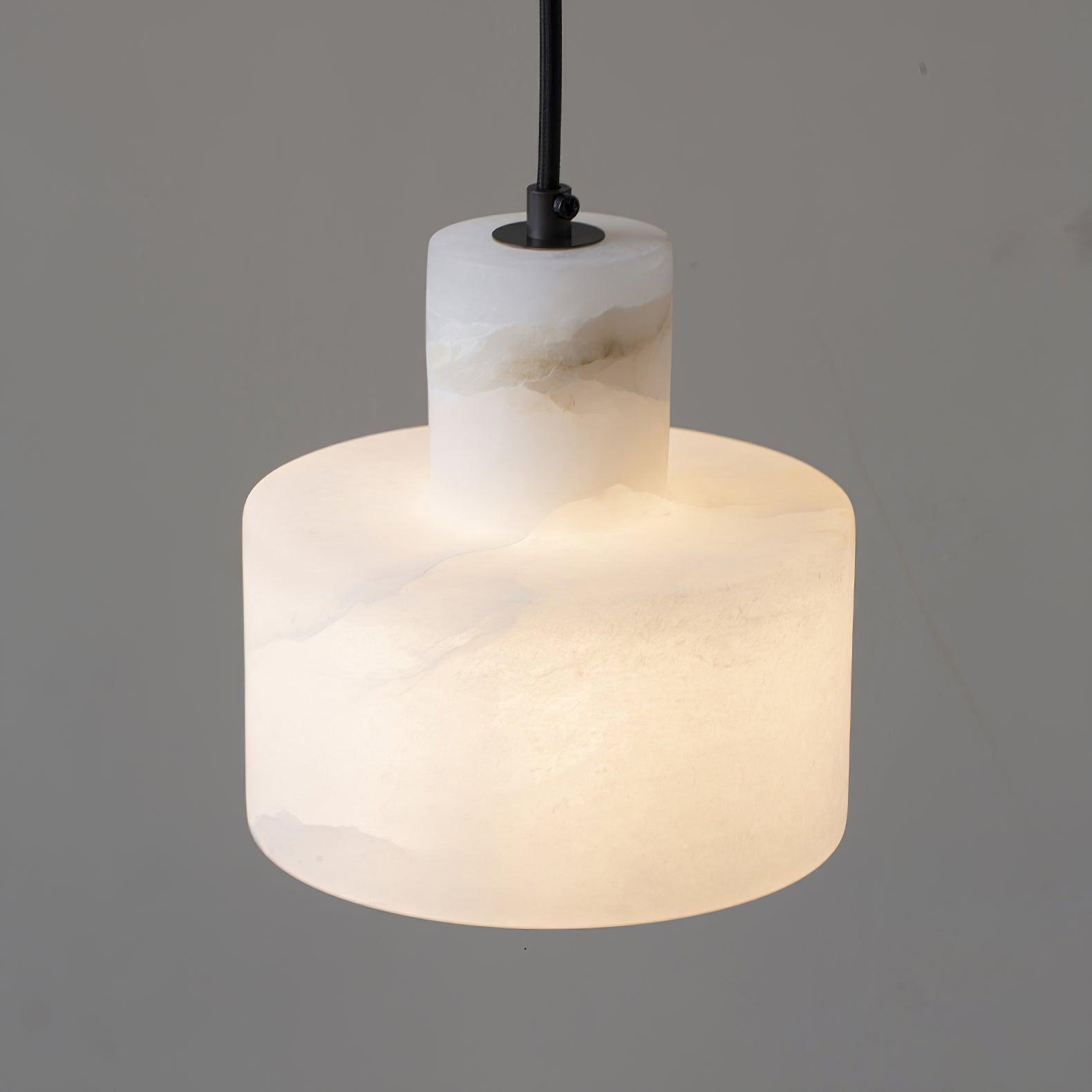 Alabaster Pendant Lgiht Dual Cylindrical-Neutral Decor