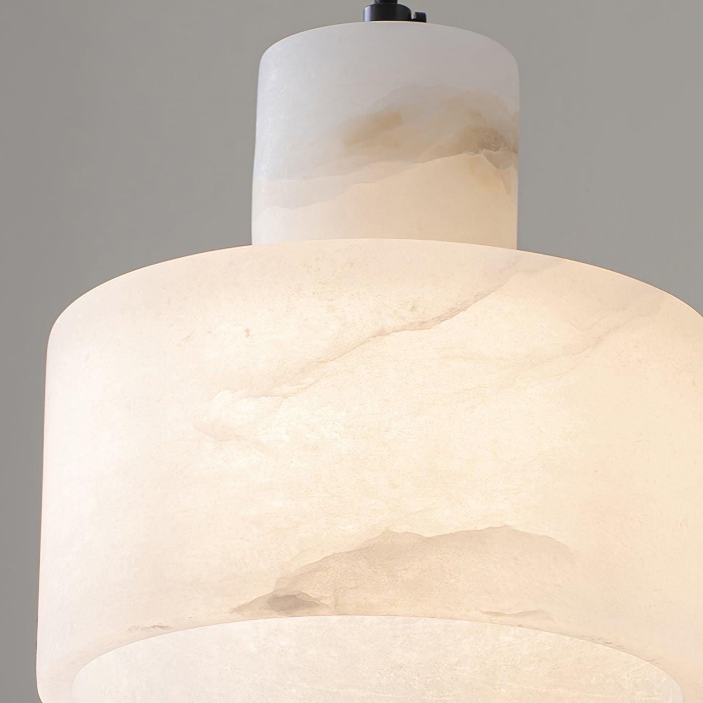 Alabaster Pendant Lgiht Dual Cylindrical-Neutral Decor