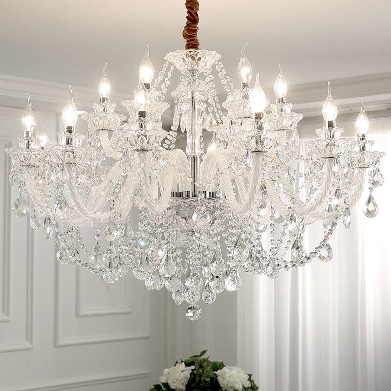 Silva Chandelier French Crystal Living Room Dining Room - Neutral Decor