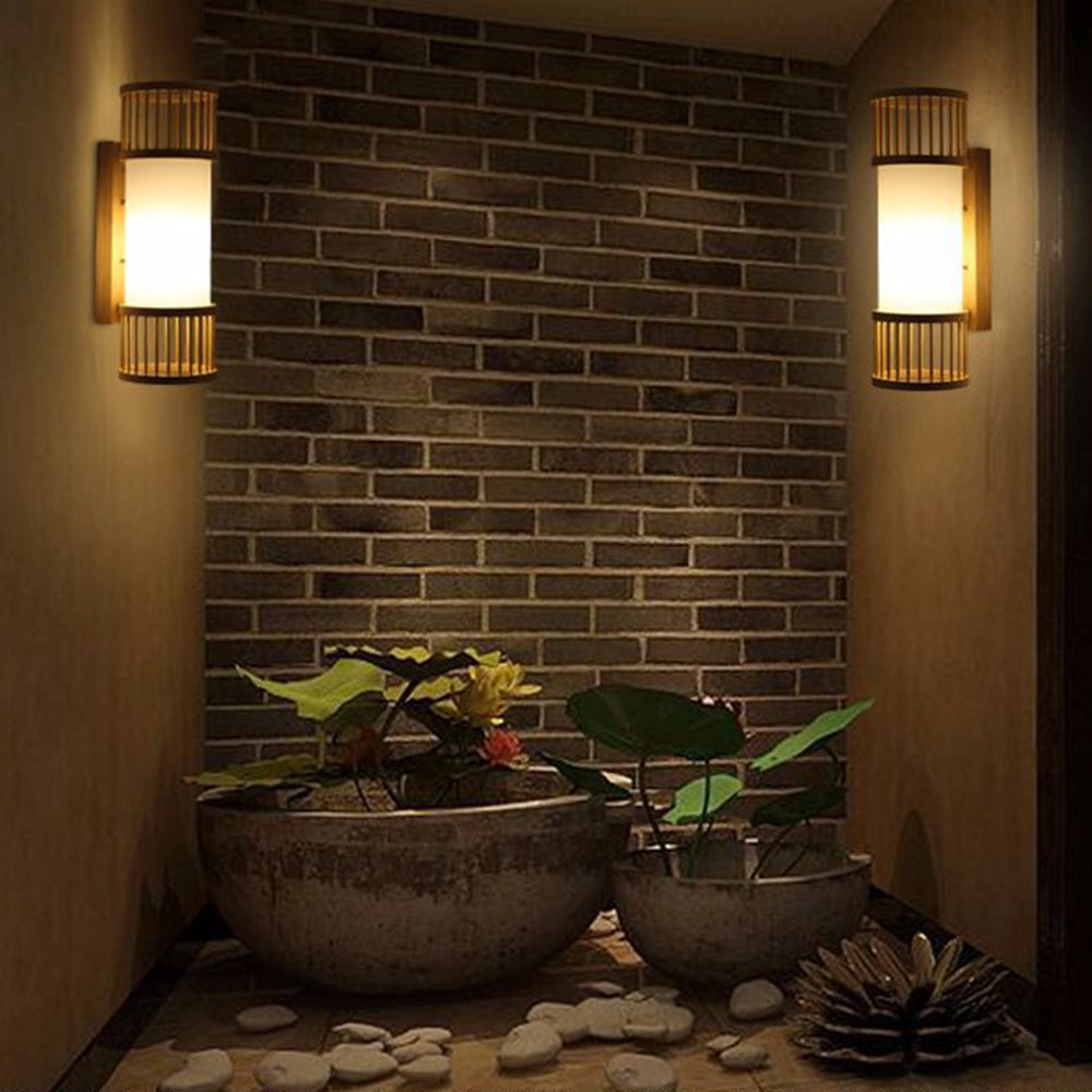 Ritta Wall Lamp Rustic, Muto Rattan Weaving LED, Hallway Wall Sconce - Neutral Decor