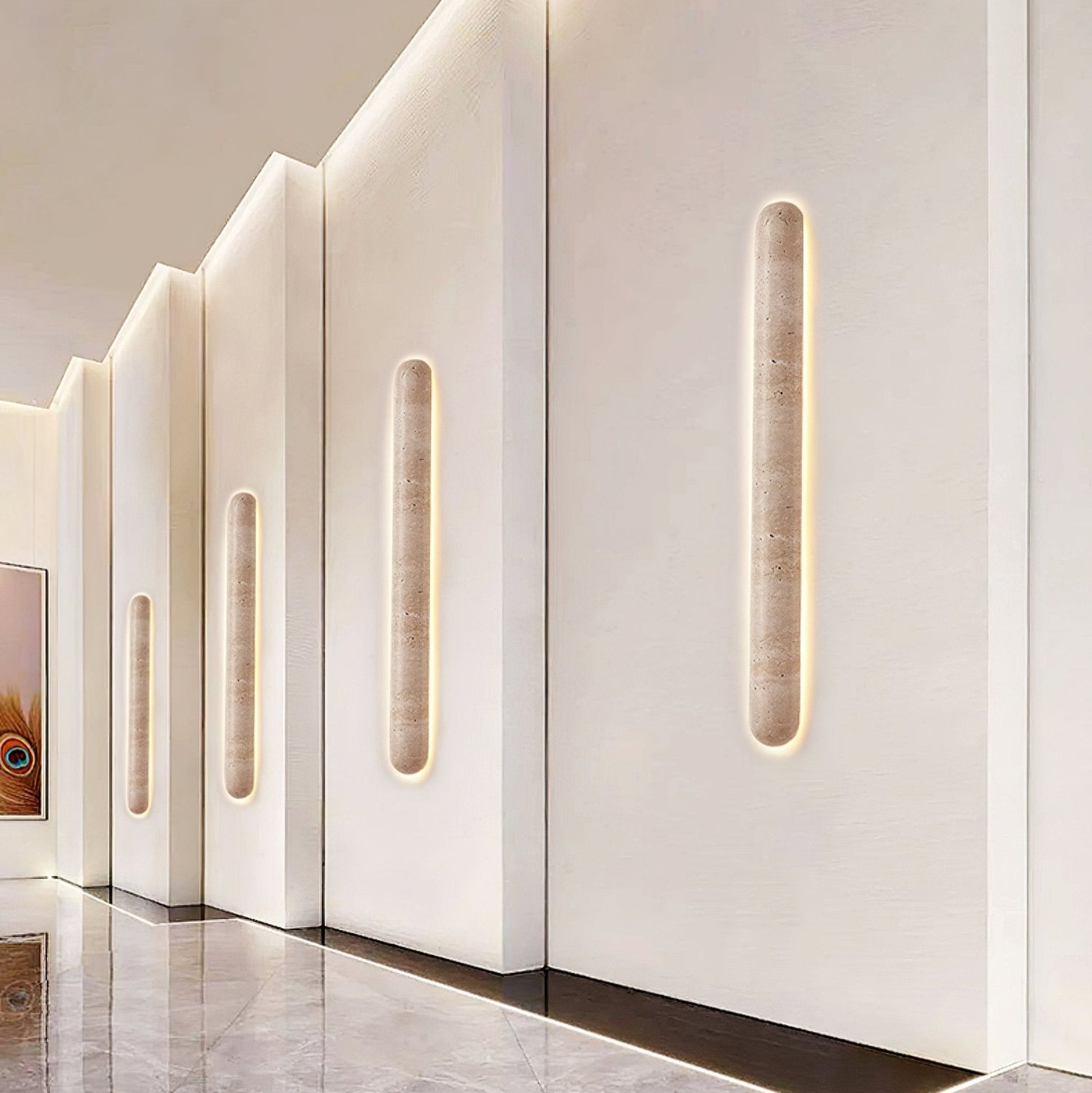 Varo Travertine Wall Light-Neutral Decor