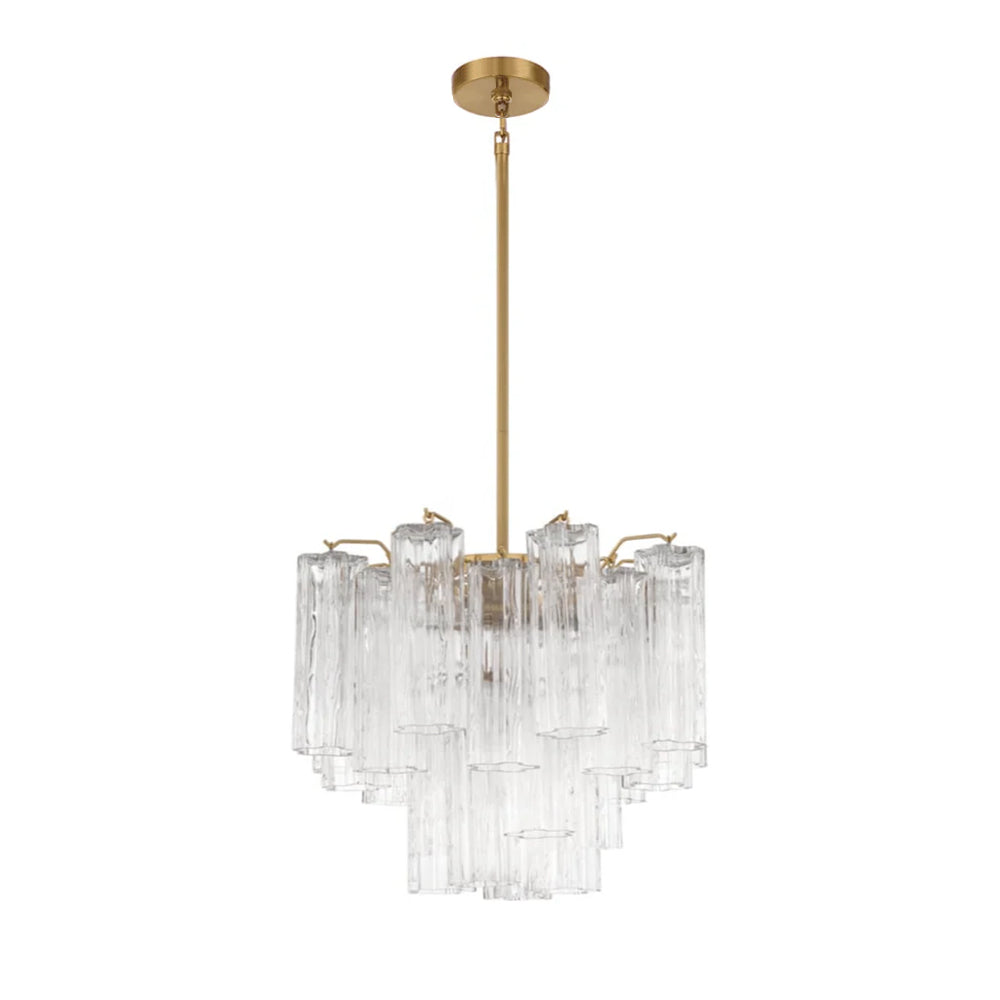 Namo Murano Chandelier Glass Tube Layered Amber-Neutral Decor
