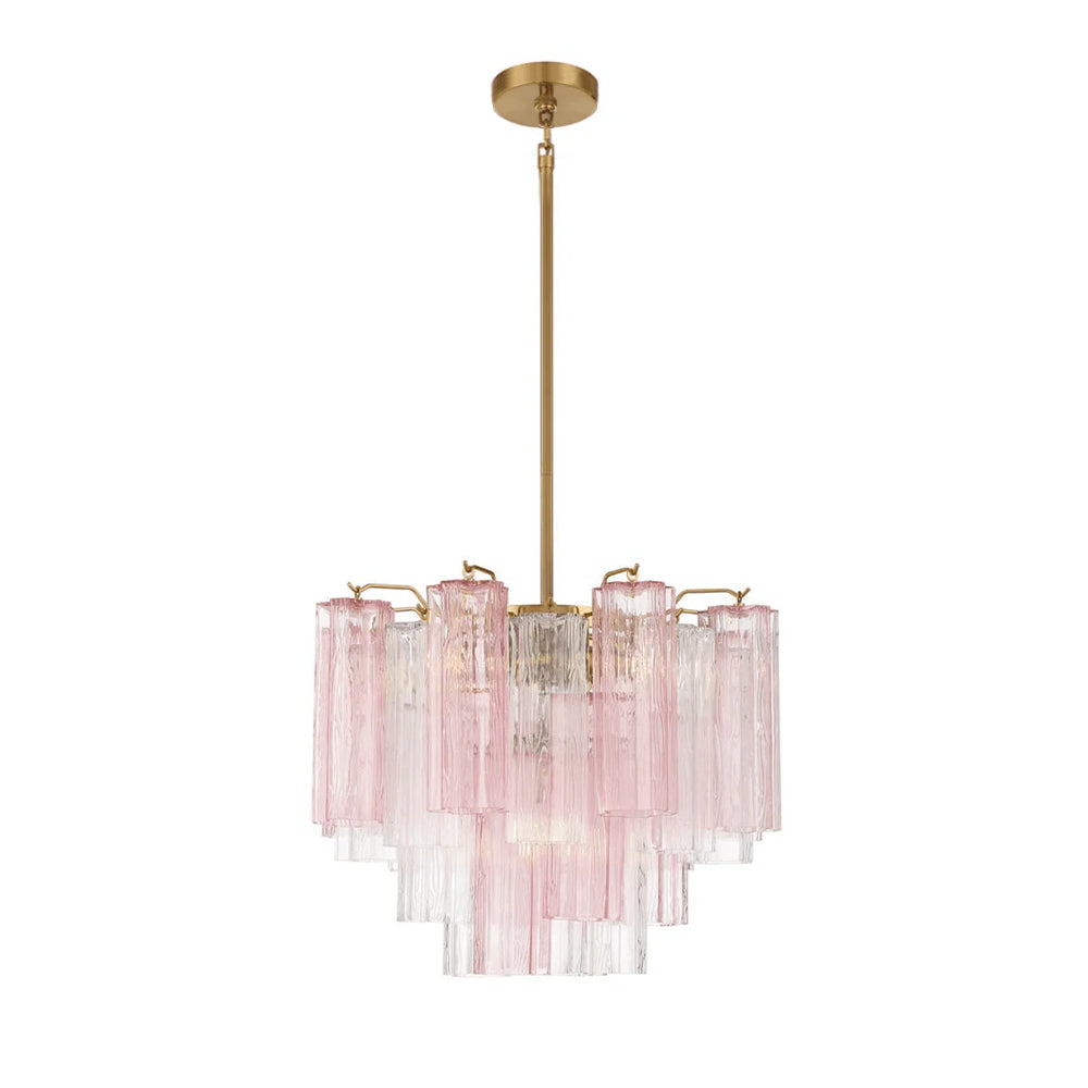 Namo Murano Chandelier Glass Tube Layered Amber-Neutral Decor