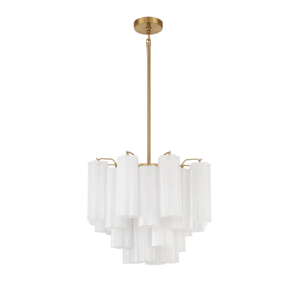 Namo Murano Chandelier Glass Tube Layered Amber-Neutral Decor