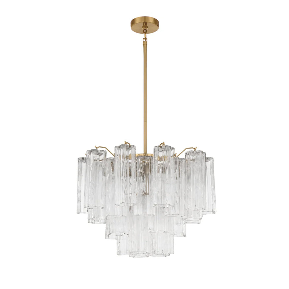 Namo Murano Chandelier Glass Tube Layered Amber-Neutral Decor