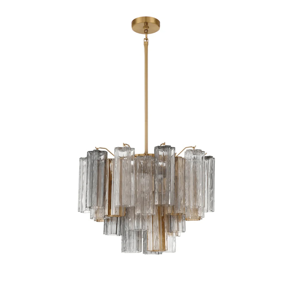 Namo Murano Chandelier Glass Tube Layered Amber-Neutral Decor