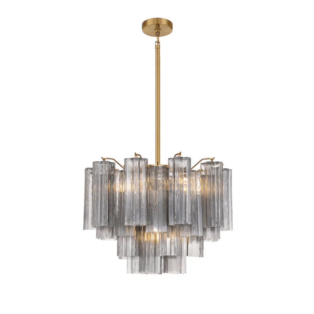 Namo Murano Chandelier Glass Tube Layered Amber-Neutral Decor