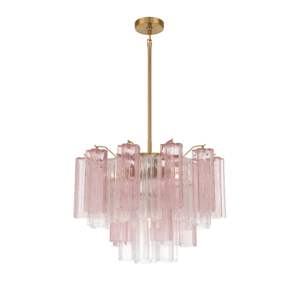 Namo Murano Chandelier Glass Tube Layered Amber-Neutral Decor