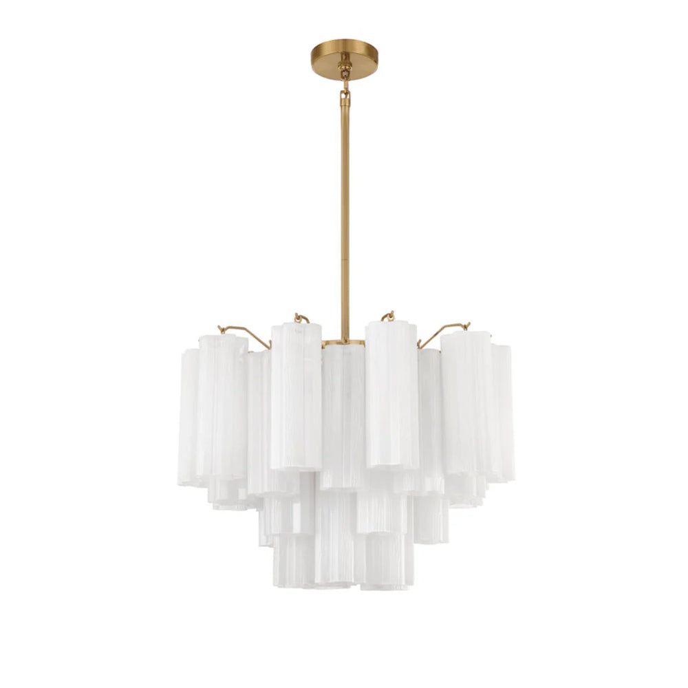 Namo Murano Chandelier Glass Tube Layered Amber-Neutral Decor