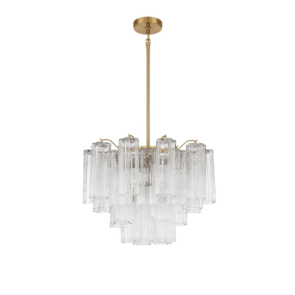 Namo Murano Chandelier Glass Tube Layered Amber-Neutral Decor