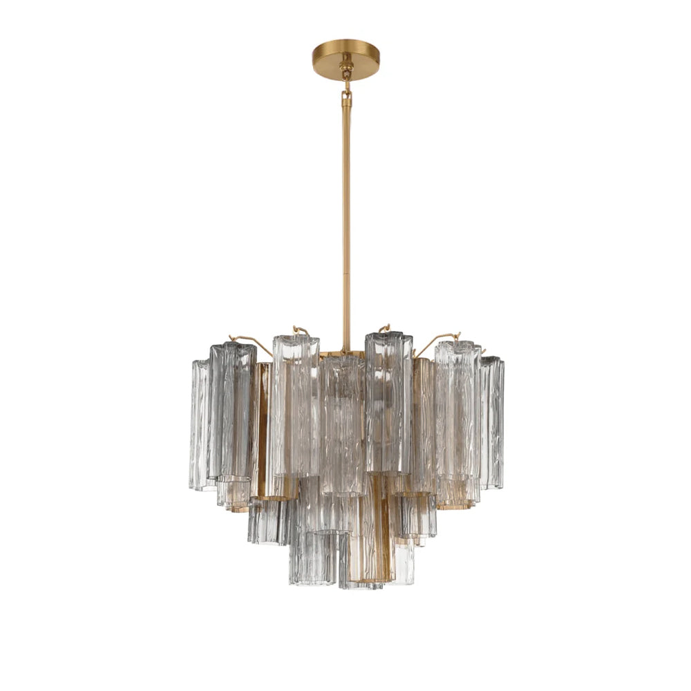 Namo Murano Chandelier Glass Tube Layered Amber-Neutral Decor