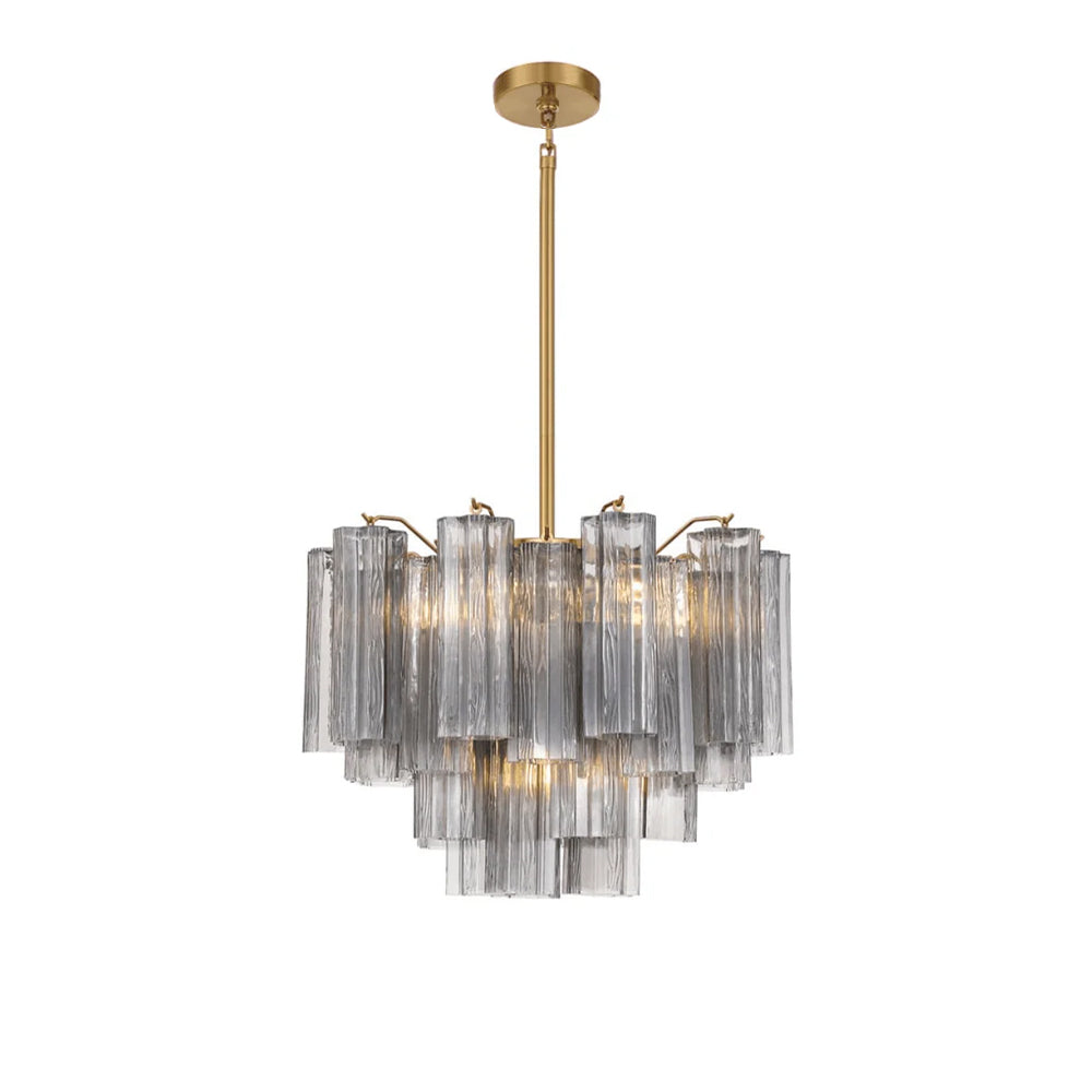Namo Murano Chandelier Glass Tube Layered Amber-Neutral Decor