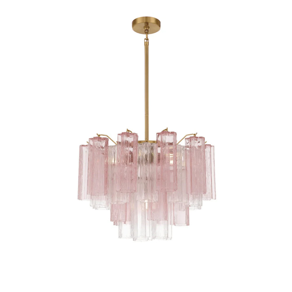 Namo Murano Chandelier Glass Tube Layered Amber-Neutral Decor