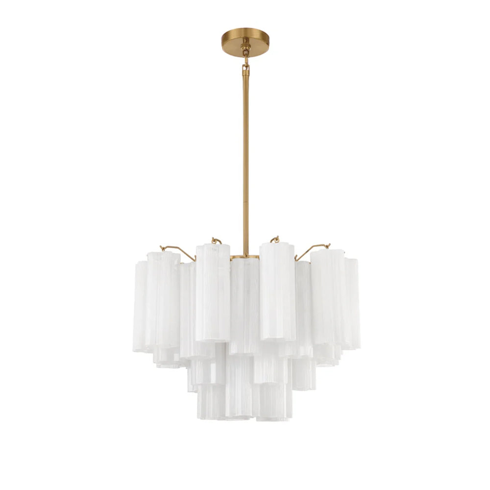 Namo Murano Chandelier Glass Tube Layered Amber-Neutral Decor