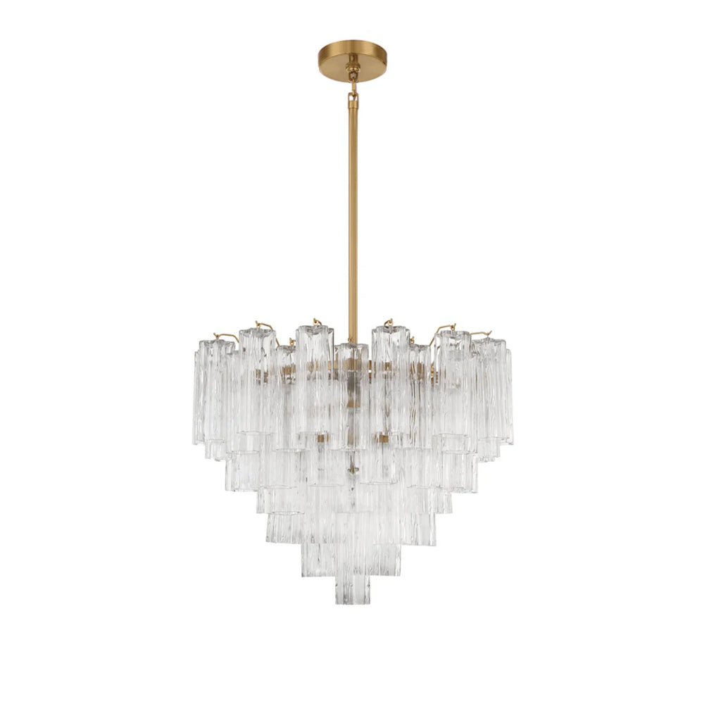 Namo Murano Chandelier Glass Tube Layered Amber-Neutral Decor