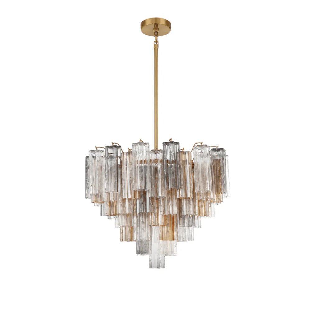 Namo Murano Chandelier Glass Tube Layered Amber-Neutral Decor