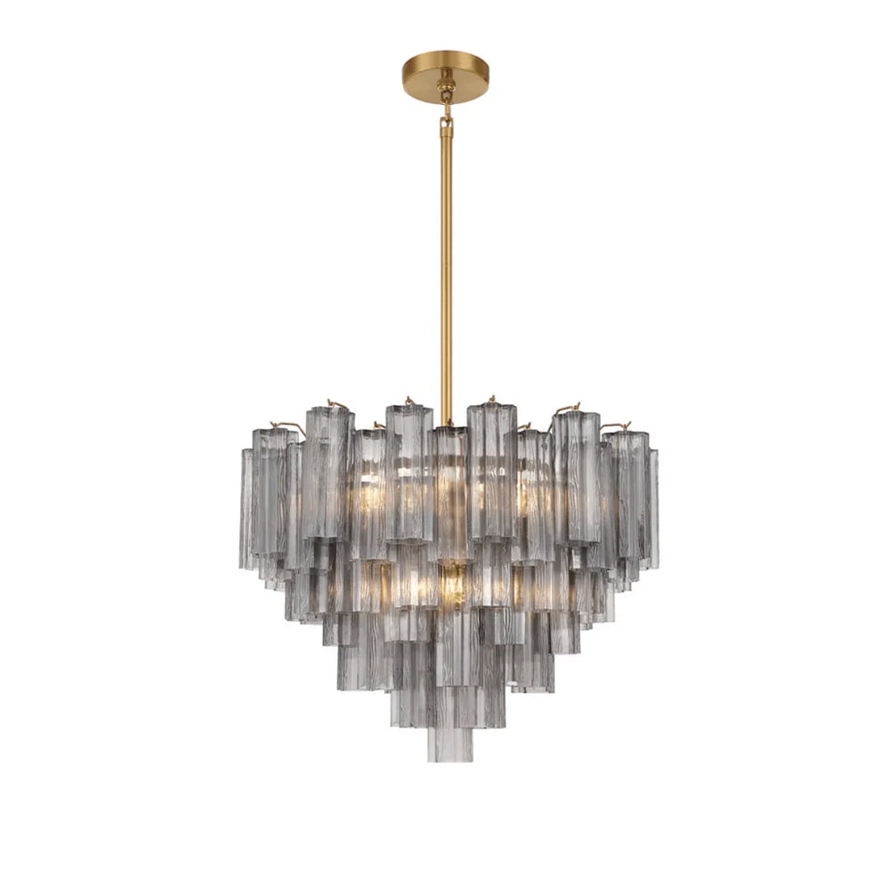 Namo Murano Chandelier Glass Tube Layered Amber-Neutral Decor