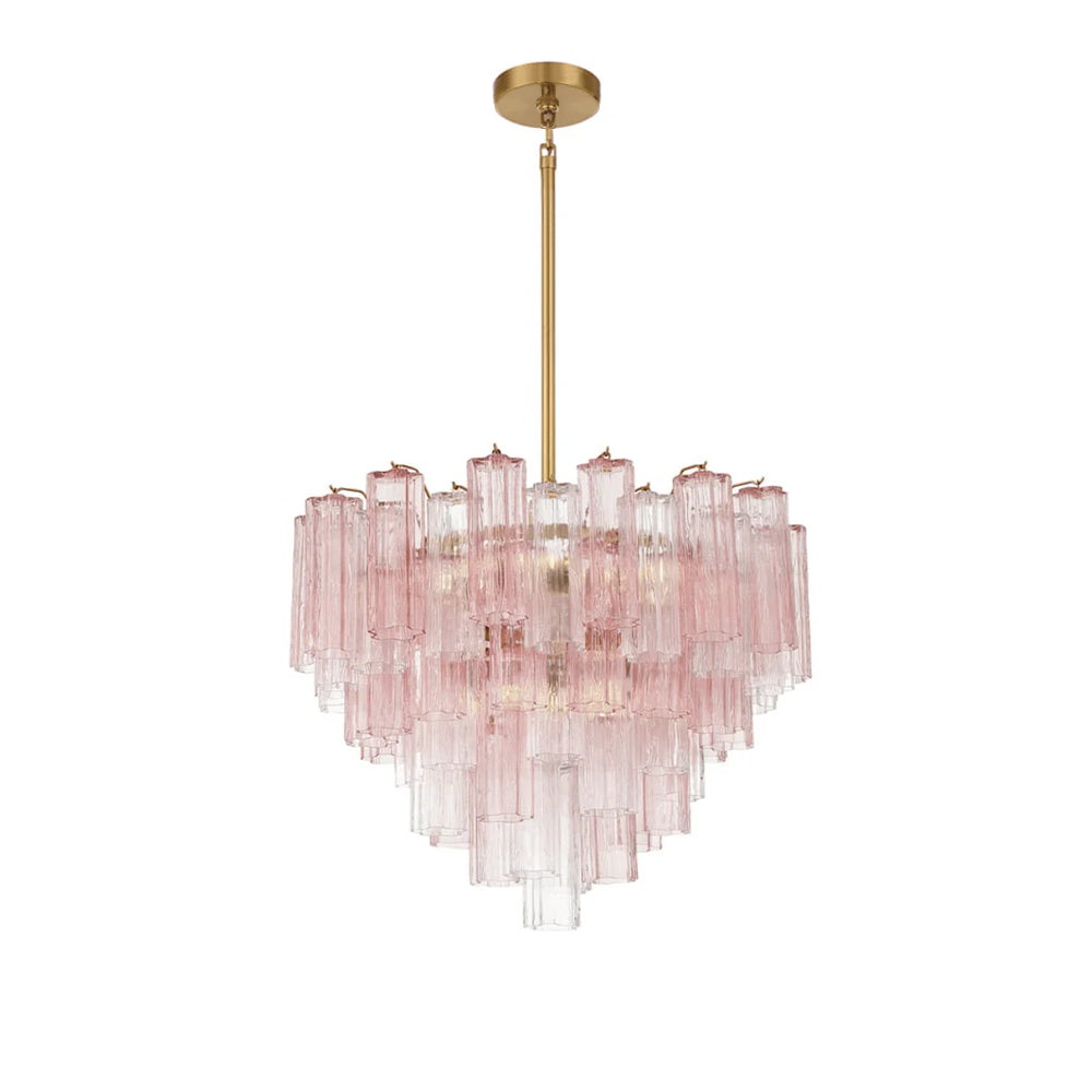 Namo Murano Chandelier Glass Tube Layered Amber-Neutral Decor