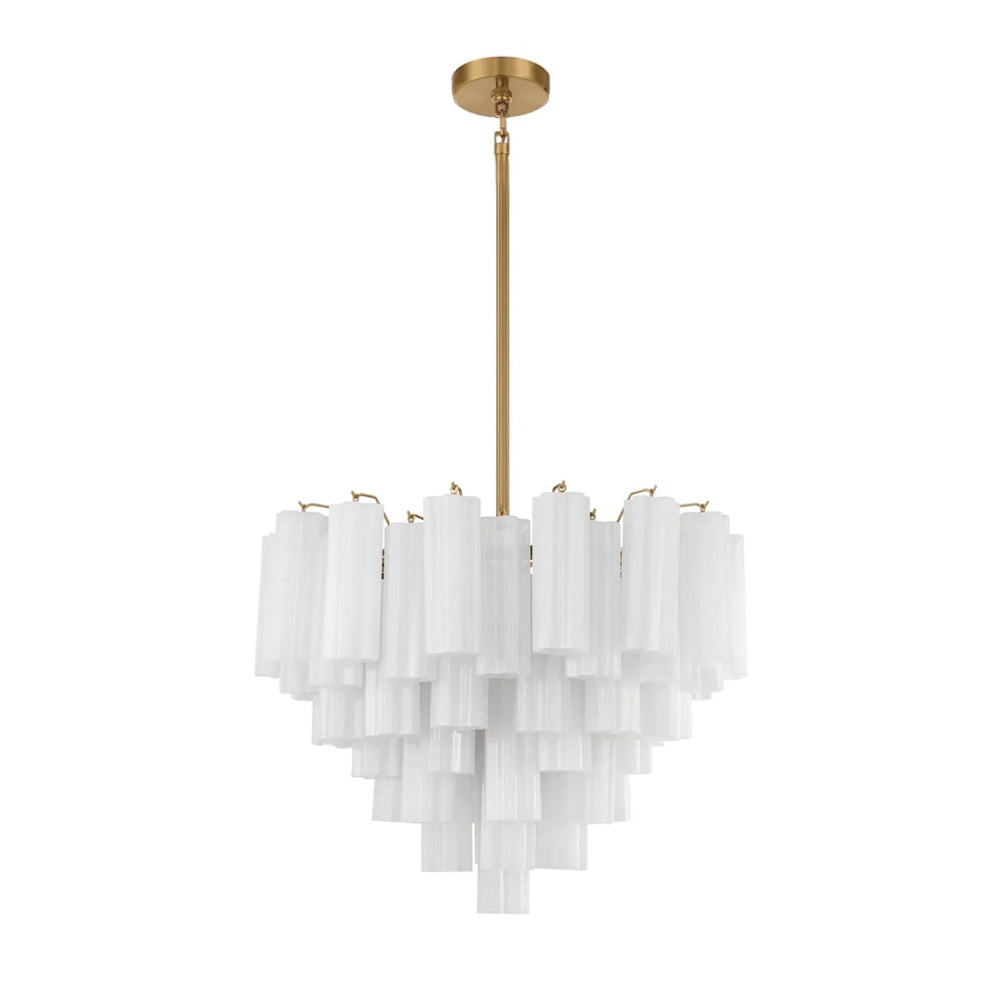 Namo Murano Chandelier Glass Tube Layered Amber-Neutral Decor