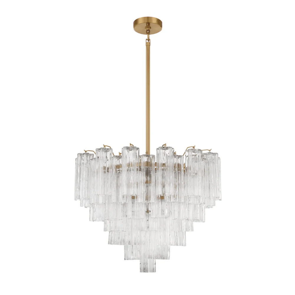 Namo Murano Chandelier Glass Tube Layered Amber-Neutral Decor