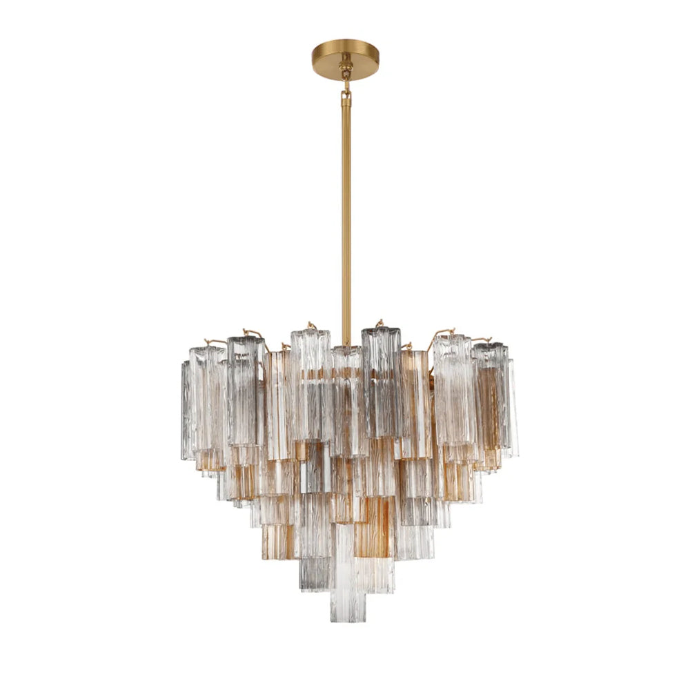 Namo Murano Chandelier Glass Tube Layered Amber-Neutral Decor