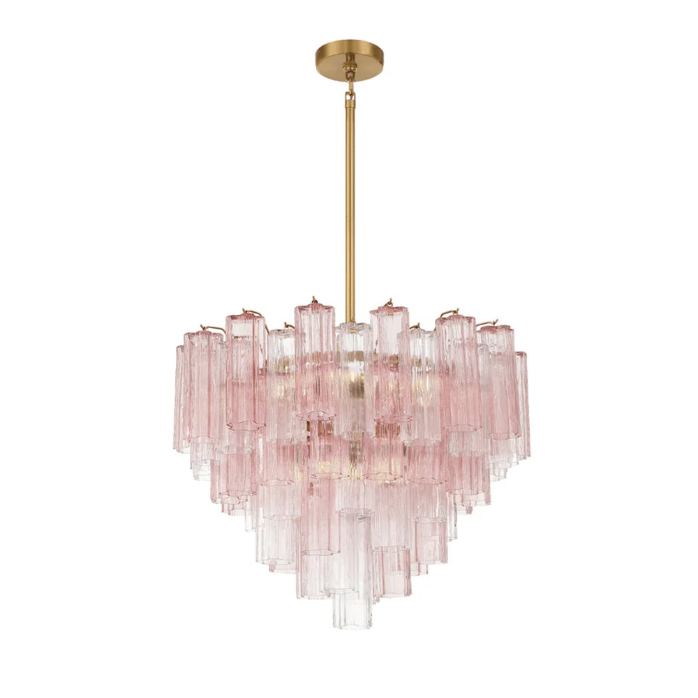 Namo Murano Chandelier Glass Tube Layered Amber-Neutral Decor