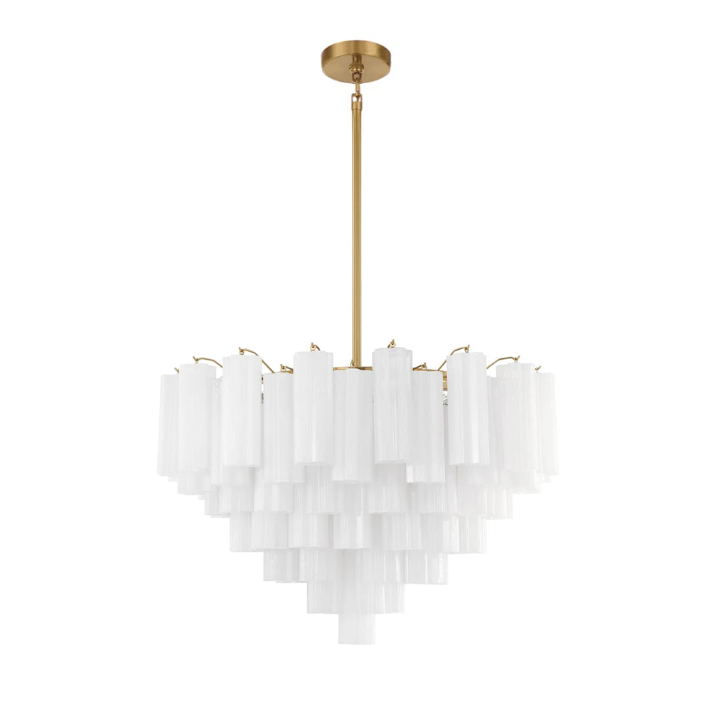 Namo Murano Chandelier Glass Tube Layered Amber-Neutral Decor
