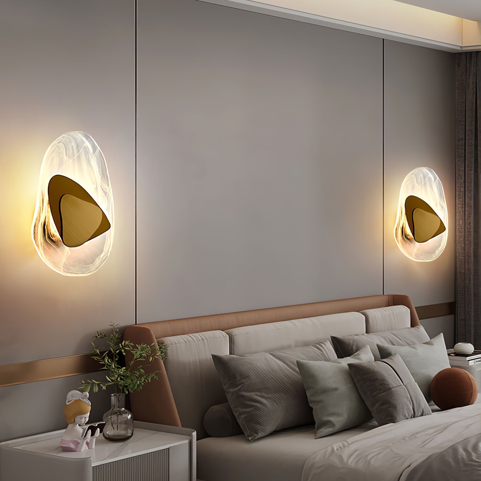Gana Premium Nordic Art Glass Wall Lamp-Neutral Decor